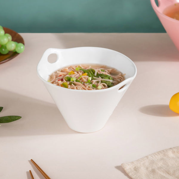 Snow White Ramen Bowl 550 ml - Soup bowl, ceramic bowl, ramen bowl, serving bowls, salad bowls, noodle bowl | Bowls for dining table & home decor