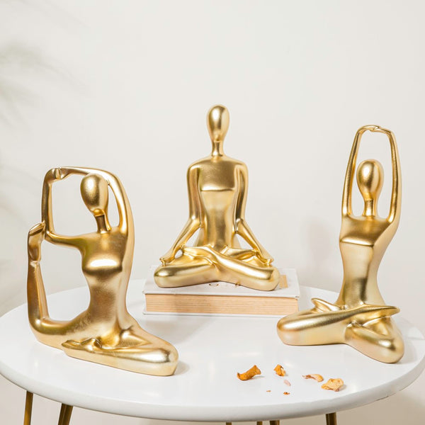 Gold Yoga Showpiece Meditation