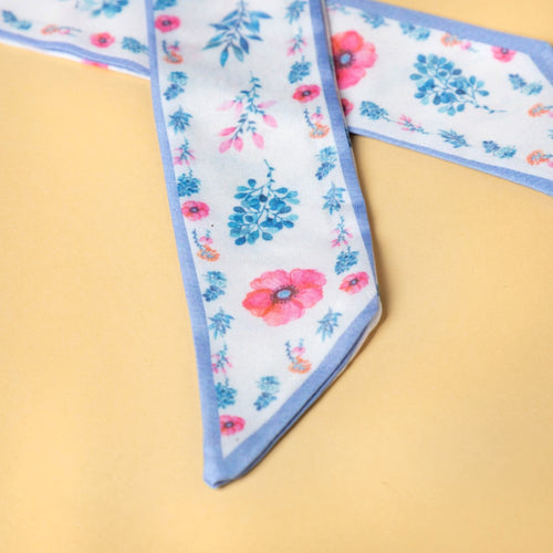 Blossom Satin Skinny Scarf Multicolour 34 Inch Set of 2
