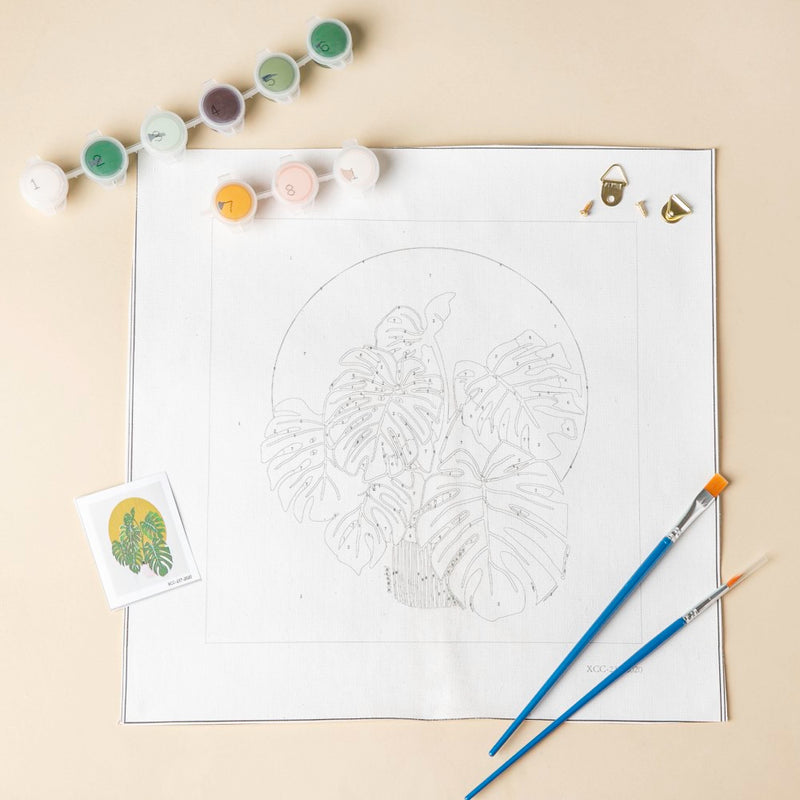Monstera Leaves DIY Painting By Numbers Kit