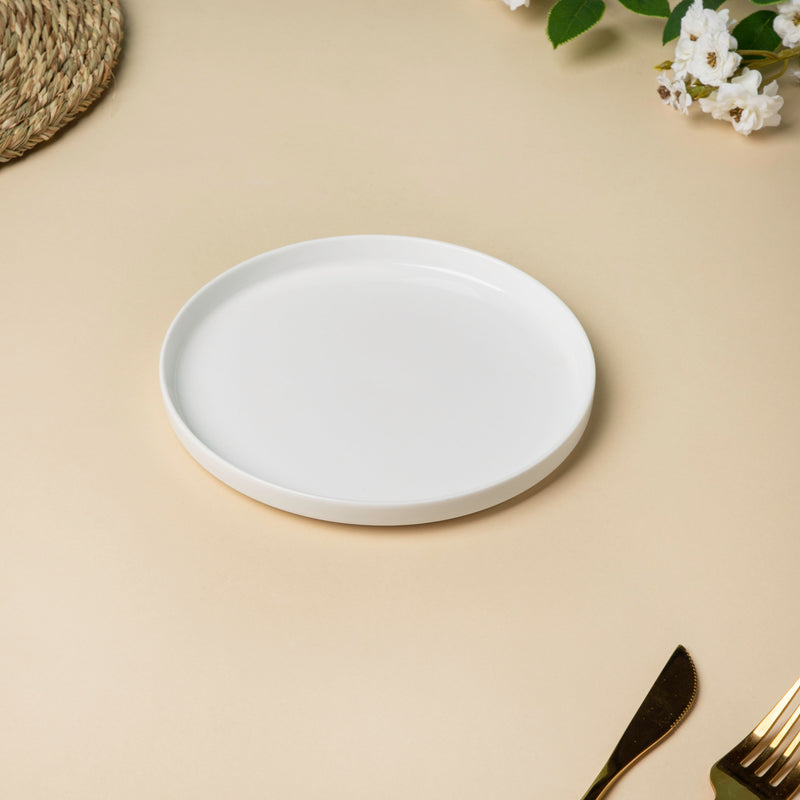 Riona Ceramic Appetizer Plate White 7 Inch - Serving plate, snack plate, dessert plate | Plates for dining & home decor