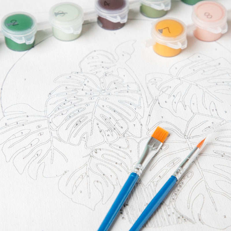 Monstera Leaves DIY Painting By Numbers Kit