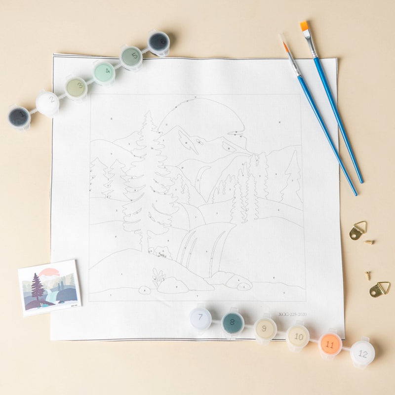 Minimalistic Hill Sunset DIY Painting By Numbers Kit