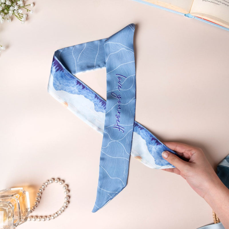 Love Yourself Satin Skinny Scarf Set Of 2 38 Inch