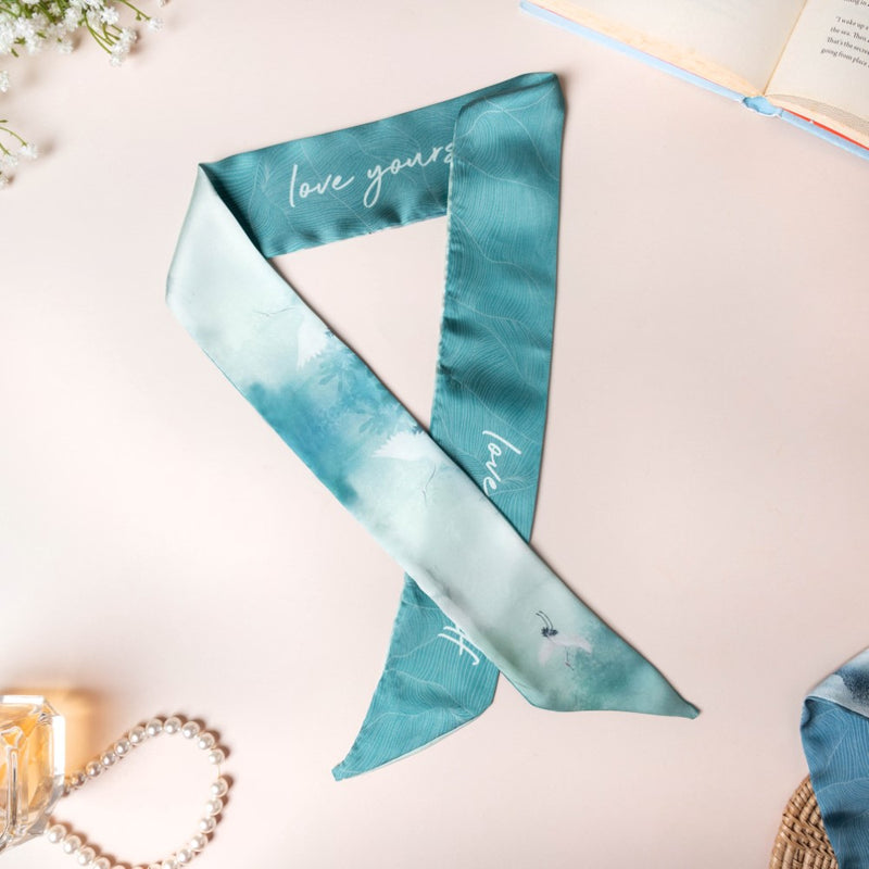 Love Yourself Satin Skinny Scarf Set Of 2 38 Inch