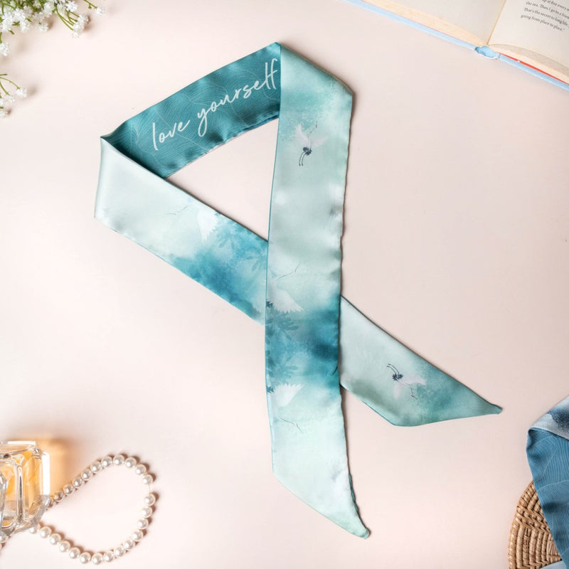 Love Yourself Satin Skinny Scarf Set Of 2 38 Inch