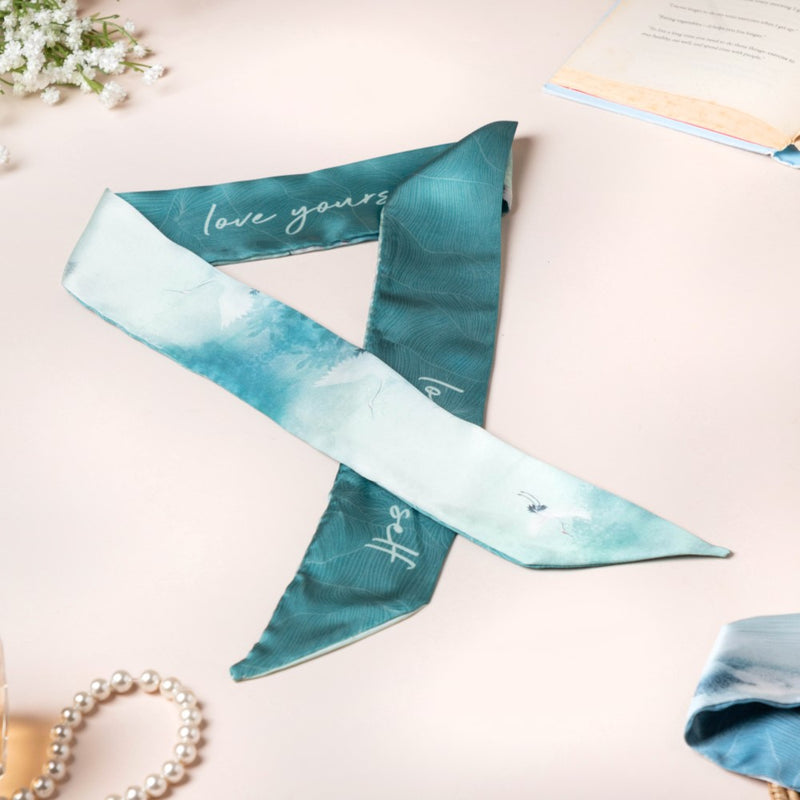 Love Yourself Satin Skinny Scarf Set Of 2 38 Inch