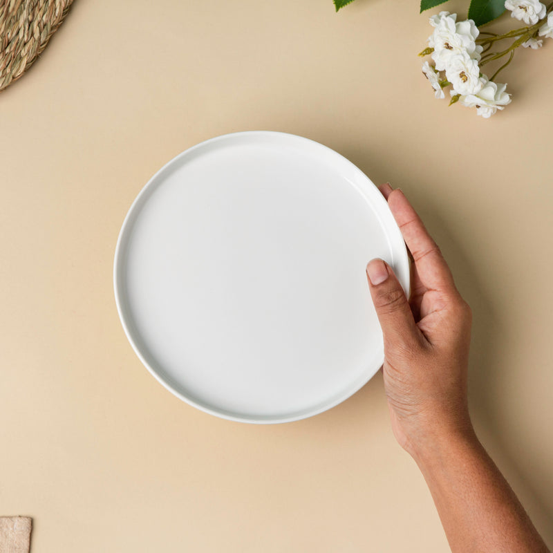 Riona Ceramic Appetizer Plate White 7 Inch - Serving plate, snack plate, dessert plate | Plates for dining & home decor