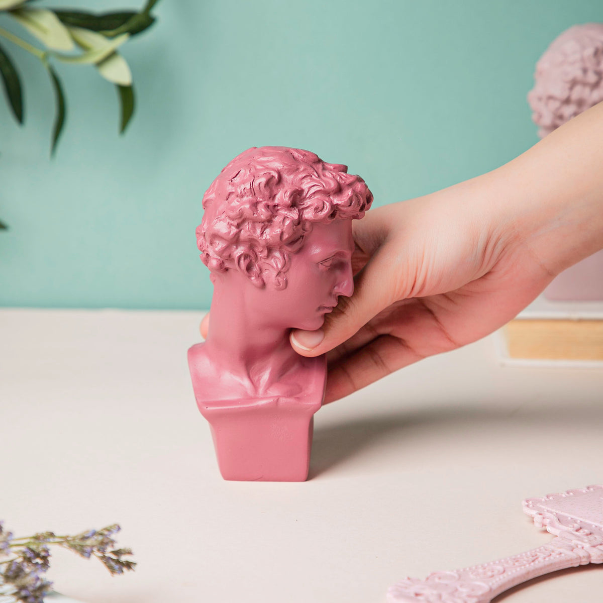 Home Décor Ancient Greek Sculpture Pink For Living Room Décor Nestasia