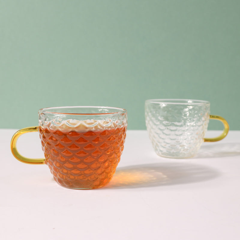 Stylish Glass Tea Set of 5 - Tea cup set, tea set, teapot set | Tea set for Dining Table & Home Decor