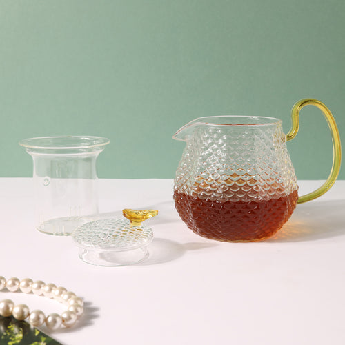 Stylish Glass Tea Set of 5 - Tea cup set, tea set, teapot set | Tea set for Dining Table & Home Decor