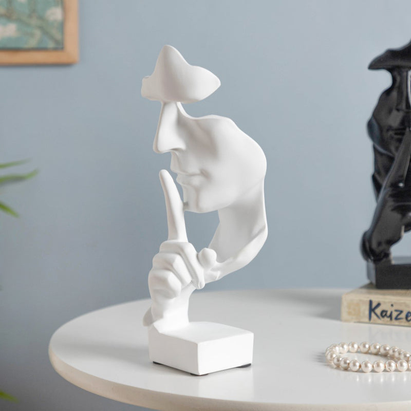 Modern Art Resin Decor Object White 10.5 Inch - Showpiece | Home decor item | Room decoration item