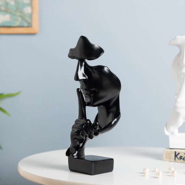Modern Art Resin Decor Object Black 10.5 Inch - Showpiece | Home decor item | Room decoration item