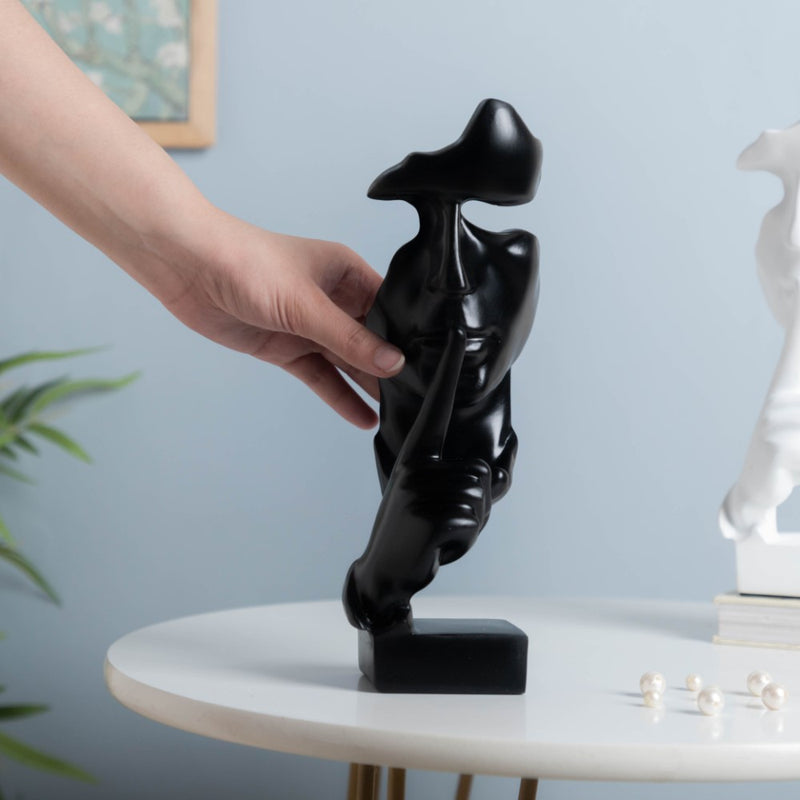 Modern Art Resin Decor Object Black 10.5 Inch - Showpiece | Home decor item | Room decoration item