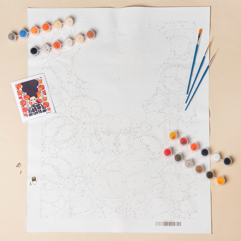 Girl With Tulips DIY Painting By Numbers Kit