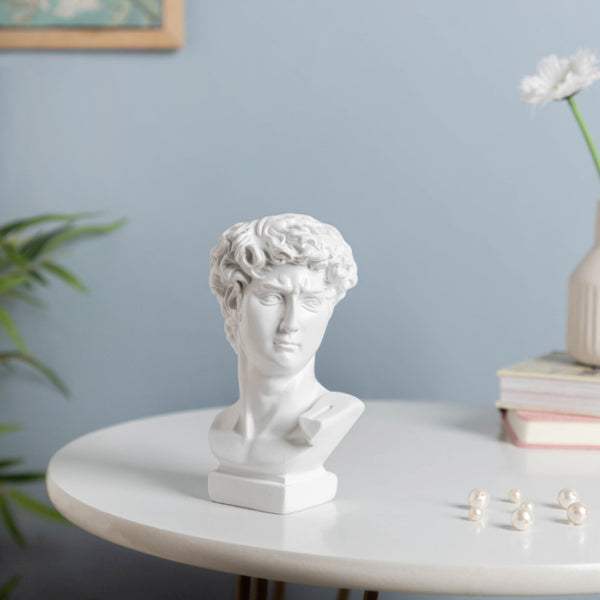 Greek Sculpture Resin Decor Pen Stand White 6 Inch - Showpiece | Home decor item | Room decoration item