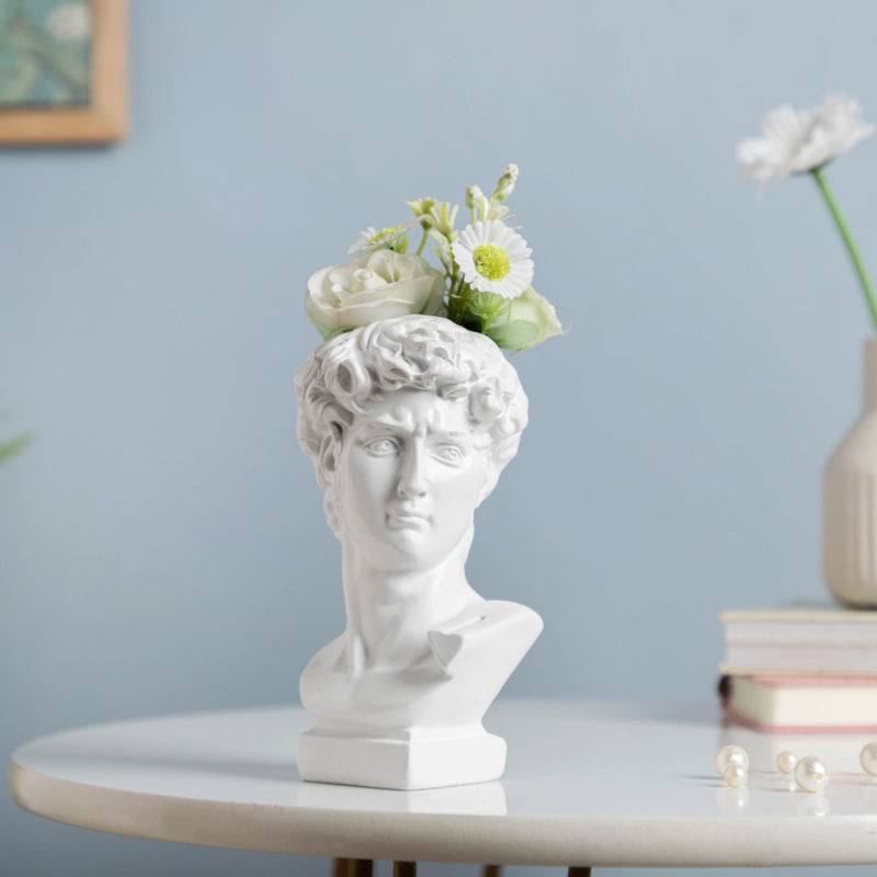 Greek Sculpture Resin Decor Pen Stand White 6 Inch - Showpiece | Home decor item | Room decoration item