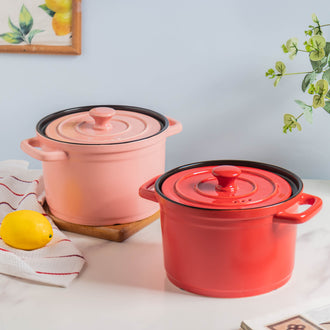 Ceramic Stock Pot With Lid Medium - Cooking Pot