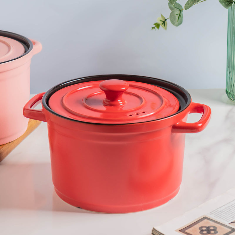 Ceramic Stock Pot With Lid Medium - Cooking Pot