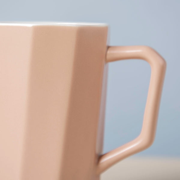 Matt Beige Ribbed Mug 350 ml- Mug for coffee, tea mug, cappuccino mug | Cups and Mugs for Coffee Table & Home Decor