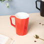 Carmine Red Ribbed Cup 350 ml- Mug for coffee, tea mug, cappuccino mug | Cups and Mugs for Coffee Table & Home Decor