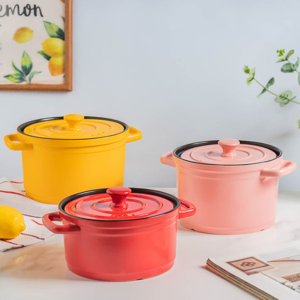 Ceramic Stock Pot With Lid Small - Cooking Pot