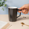 Matt Black Ribbed Mug 350 ml- Mug for coffee, tea mug, cappuccino mug | Cups and Mugs for Coffee Table & Home Decor