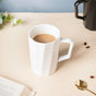 Snow White Ribbed Mug 350 ml- Mug for coffee, tea mug, cappuccino mug | Cups and Mugs for Coffee Table & Home Decor