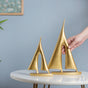 Sailing Ship Resin Decor Object Gold Set Of 2 - Showpiece | Home decor item | Room decoration item