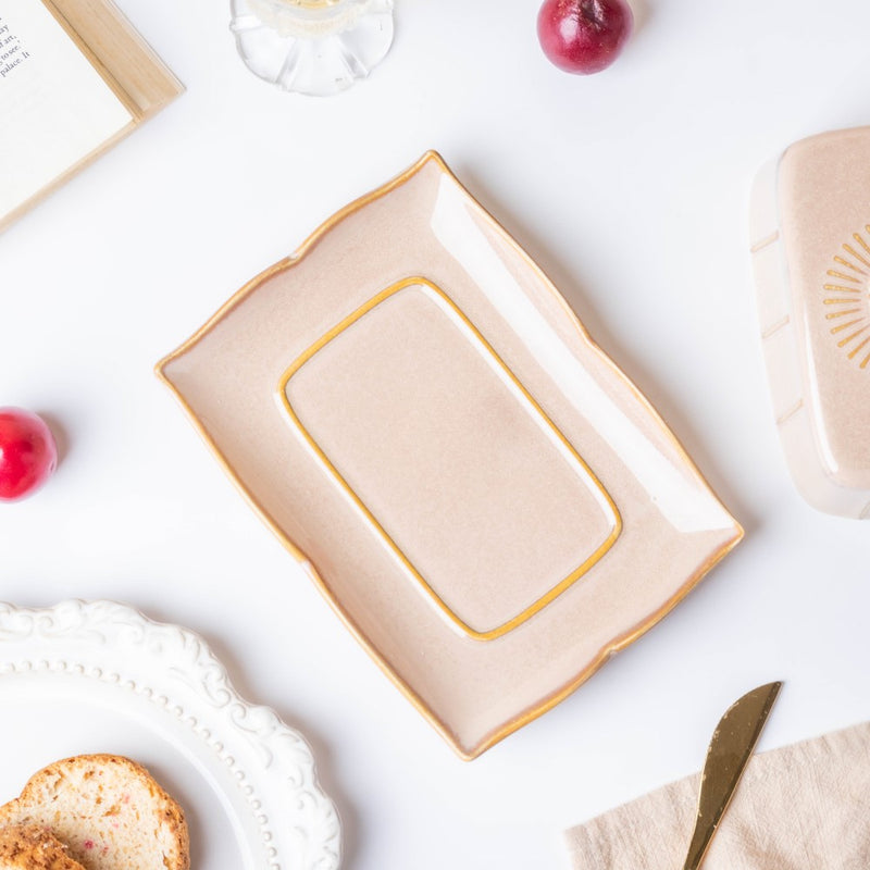 Vintage Butter Dish Beige - Kitchen Tool
