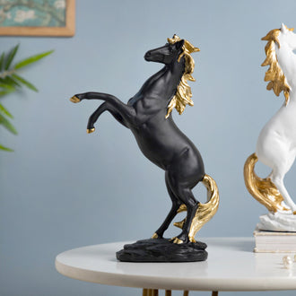 Horse Sculpture Decor Object Black 11.5 Inch - Showpiece | Home decor item | Room decoration item