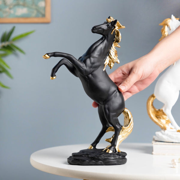 Horse Sculpture Decor Object Black 11.5 Inch - Showpiece | Home decor item | Room decoration item