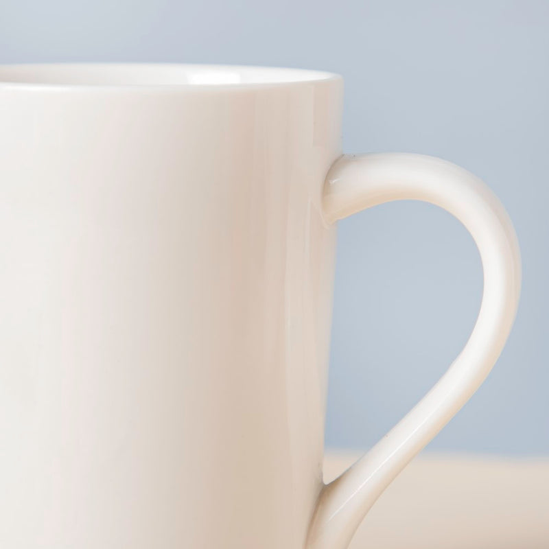 Ivory White Glossy Mug 350 ml- Mug for coffee, tea mug, cappuccino mug | Cups and Mugs for Coffee Table & Home Decor
