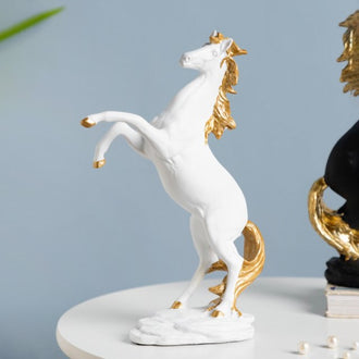 Horse Sculpture Decor Object White 11.5 Inch - Showpiece | Home decor item | Room decoration item