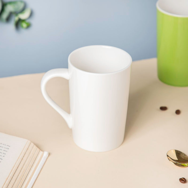 Ivory White Glossy Mug 350 ml- Mug for coffee, tea mug, cappuccino mug | Cups and Mugs for Coffee Table & Home Decor