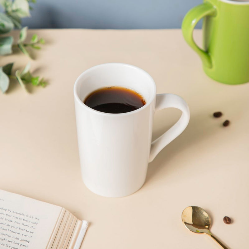 Ivory White Glossy Mug 350 ml- Mug for coffee, tea mug, cappuccino mug | Cups and Mugs for Coffee Table & Home Decor
