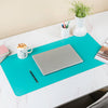 Multipurpose Vegan Leather Desk Mat Cyan 31.5 Inch
