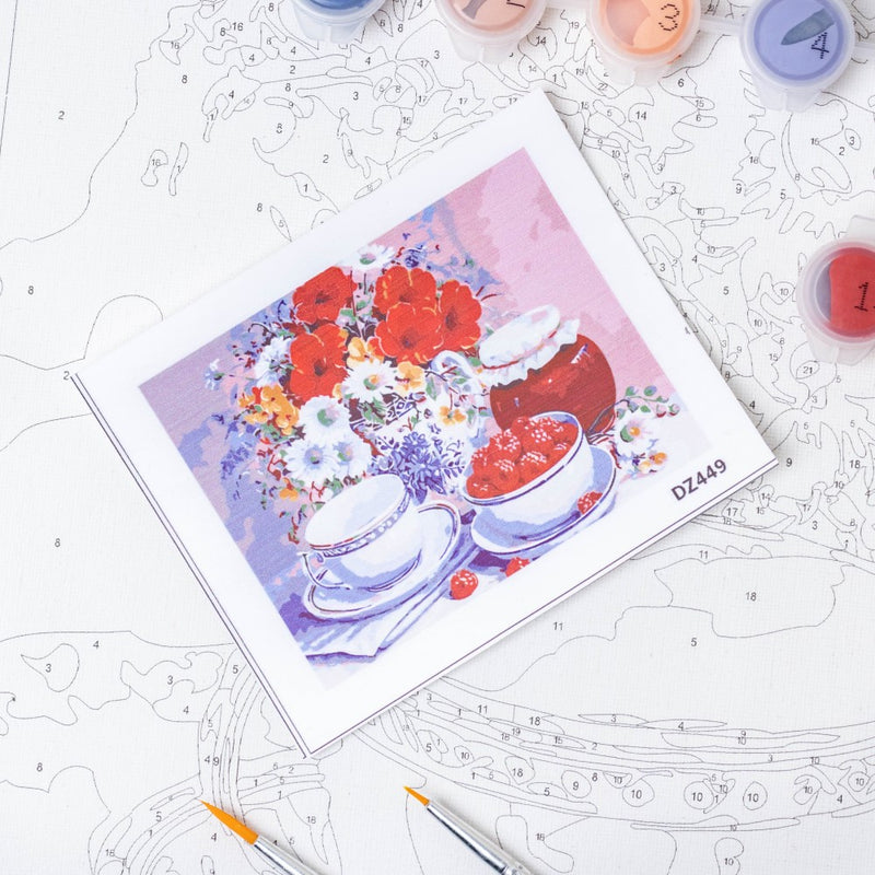 Ceramic Tea Set DIY Painting By Numbers Kit