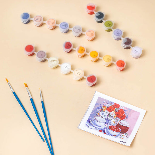 Ceramic Tea Set DIY Painting By Numbers Kit