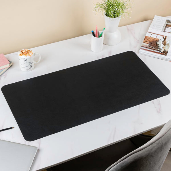 Multipurpose Vegan Leather Office Desk Mat Black 31.5 Inch