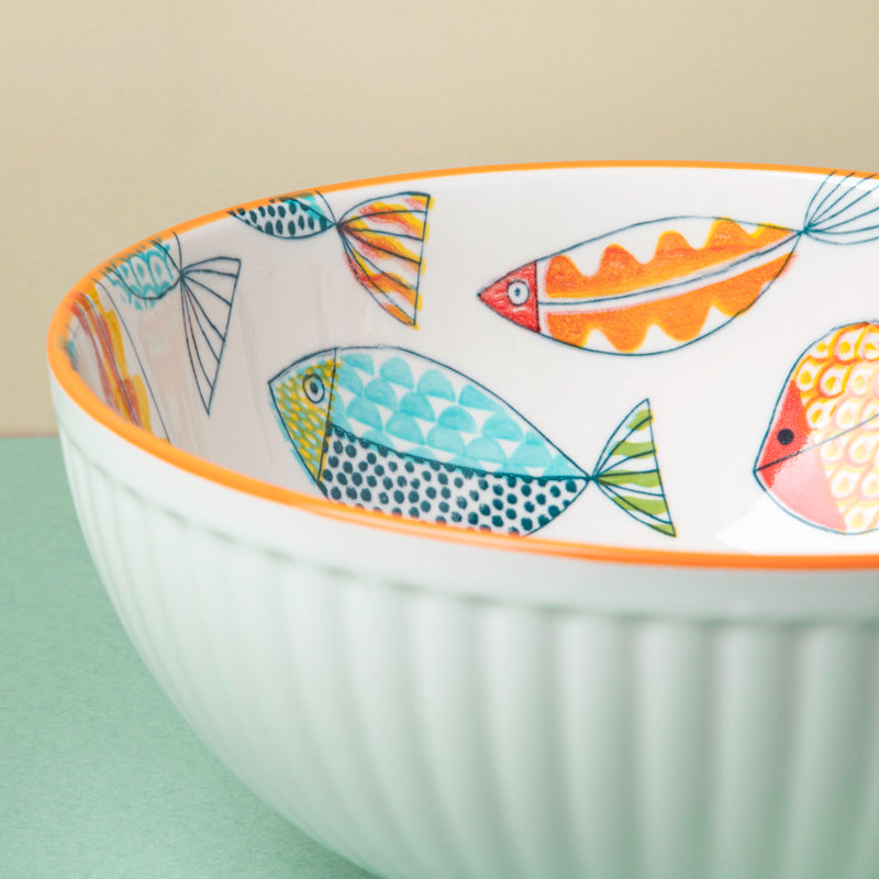 Ukiyo Ceramic Serving Bowl 8 inch - Bowl, ceramic bowl, serving bowls, noodle bowl, salad bowls, bowl for snacks, large serving bowl | Bowls for dining table & home decor