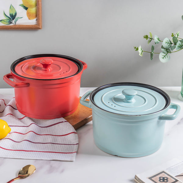 Ceramic Stock Pot With Lid Large - Cooking Pot