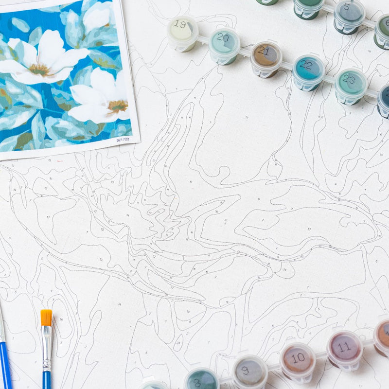 White Lilies DIY Paint By Numbers Kit