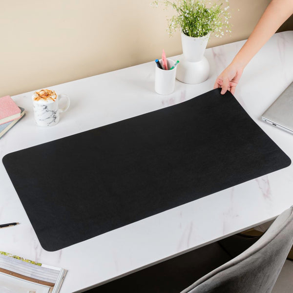 Multipurpose Vegan Leather Office Desk Mat Black 31.5 Inch Online ...