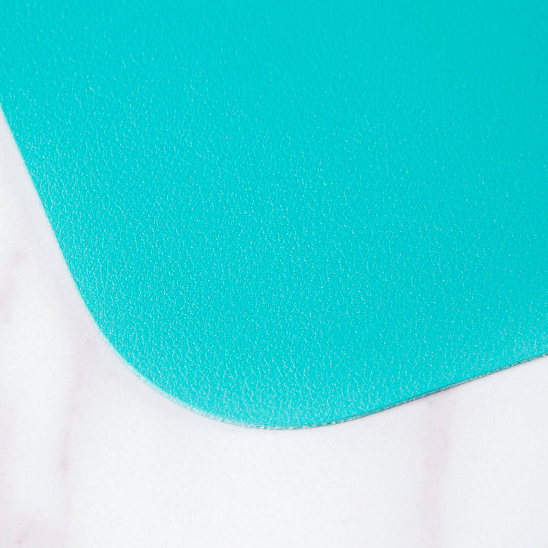 Multipurpose Vegan Leather Desk Mat Cyan 31.5 Inch