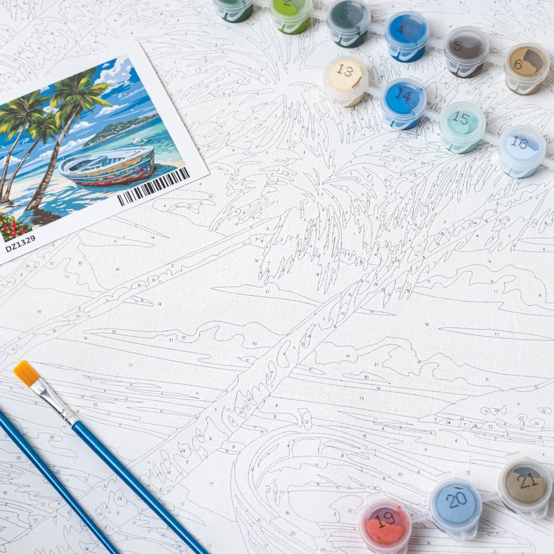 Seaside Boat DIY Painting By Numbers Kit