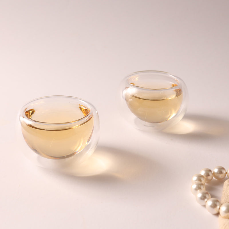 Double Wall Glass Cup - Tea cup set, cup set for dining table, glass tea cup set, modern tea cup set