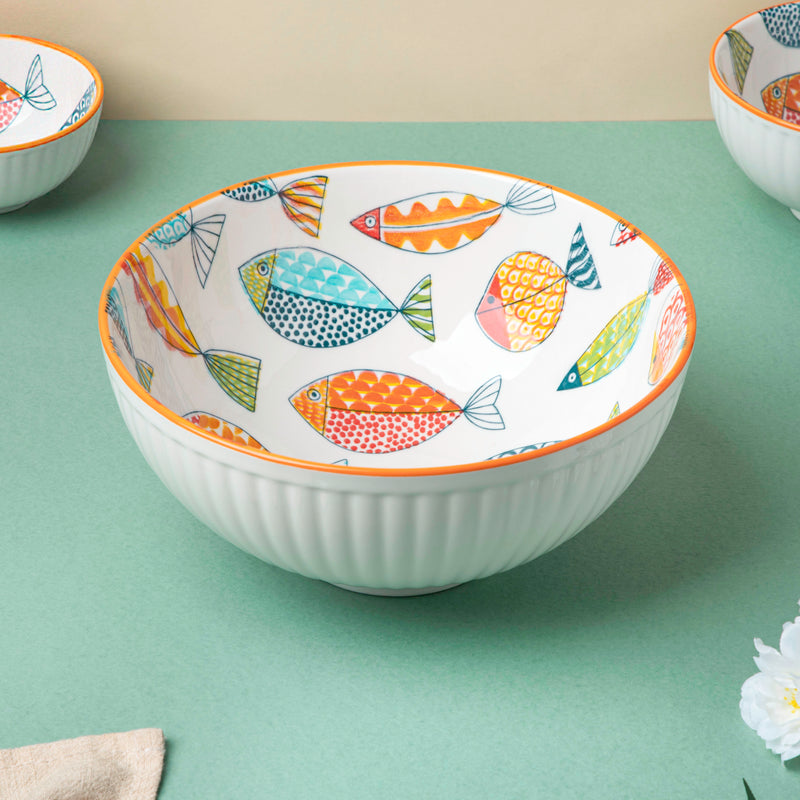 Ukiyo Ceramic Serving Bowl 8 inch - Bowl, ceramic bowl, serving bowls, noodle bowl, salad bowls, bowl for snacks, large serving bowl | Bowls for dining table & home decor
