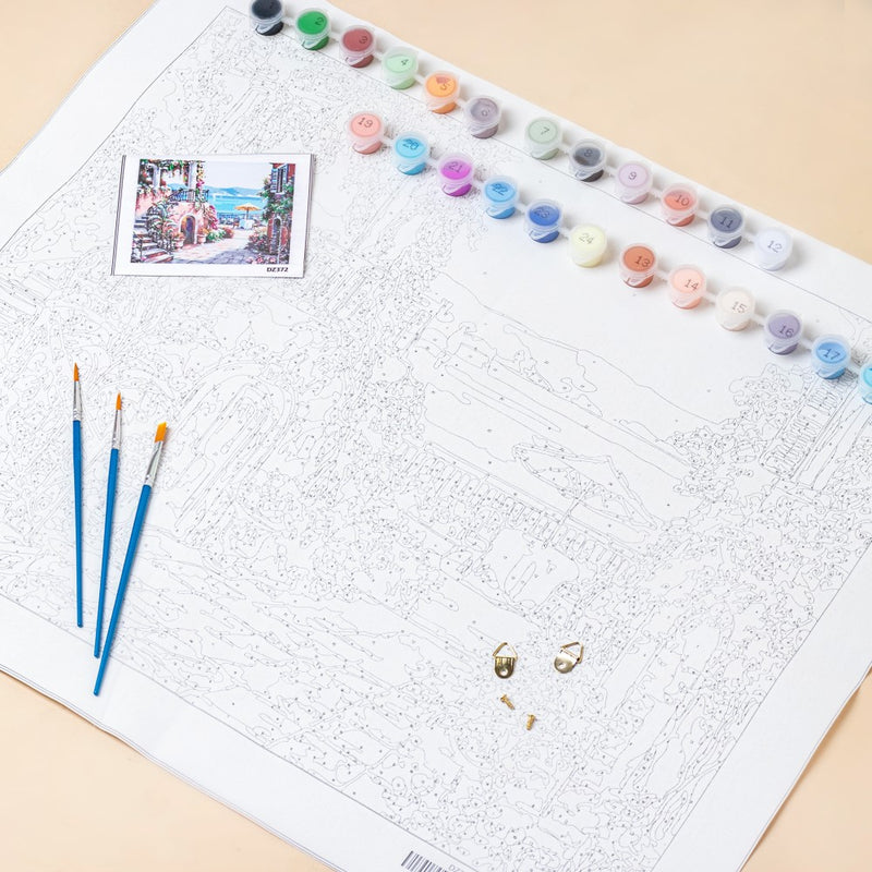 Scenic Santorini DIY Painting By Numbers Kit