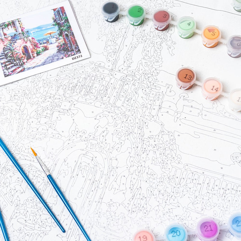 Scenic Santorini DIY Painting By Numbers Kit